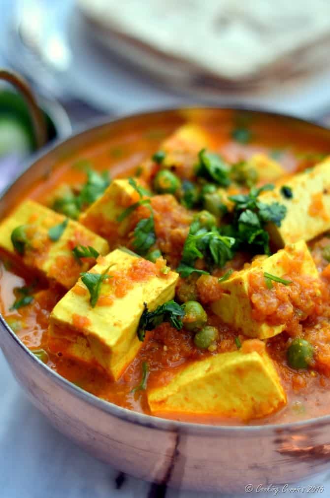 Matar Paneer - Paneer and Green Peas in a Spiced Tomato Sauce - Cooking ...