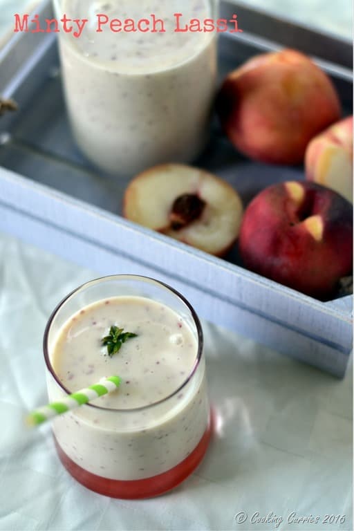 Minty Peach Lassi - Cooking Curries