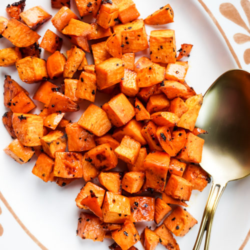 Maple Chipotle Roasted Sweet Potatoes - Cooking Curries